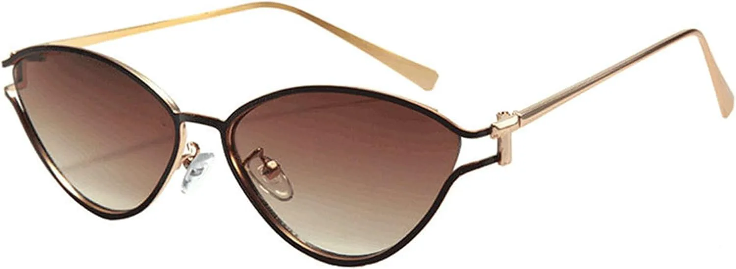 

Солнцезащитные очки COTIA Fashion Cat Eye для женщин и мужчин, винтажная овальная металлическая оправа, уникальный стиль, крутые солнцезащитные очки, Tea