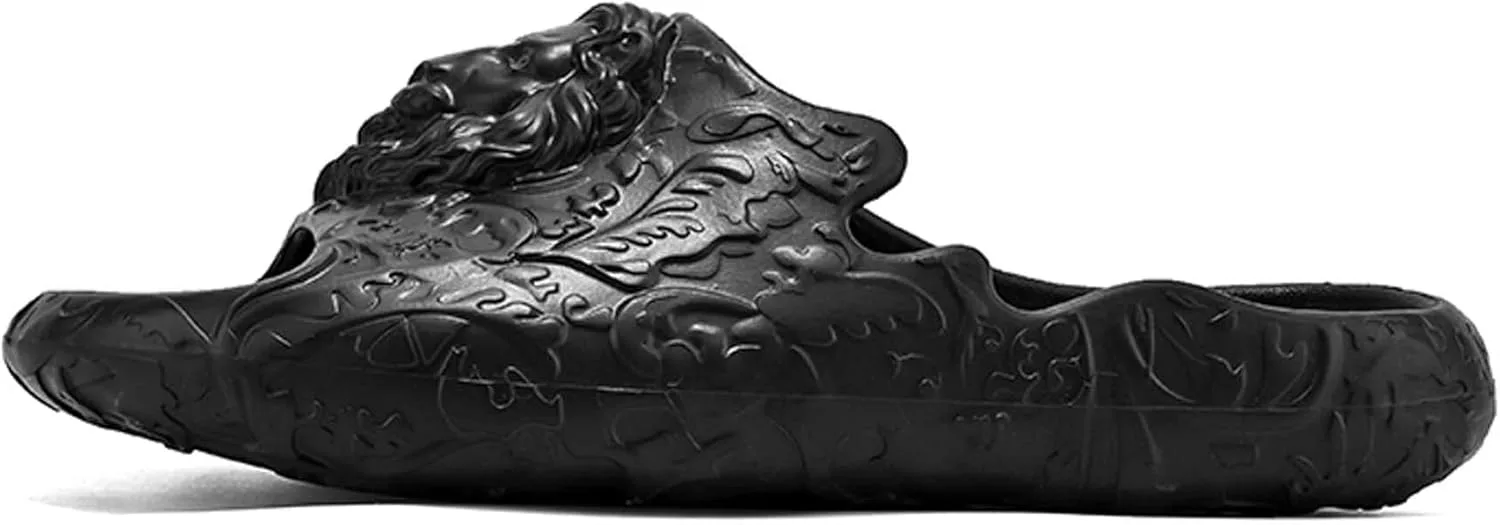 

Летние спортивные повседневные мужские шлепанцы-сандалии, модные, удобные, прочные, с противоскользящей толстой подошвой из ЭВА Generic, черный