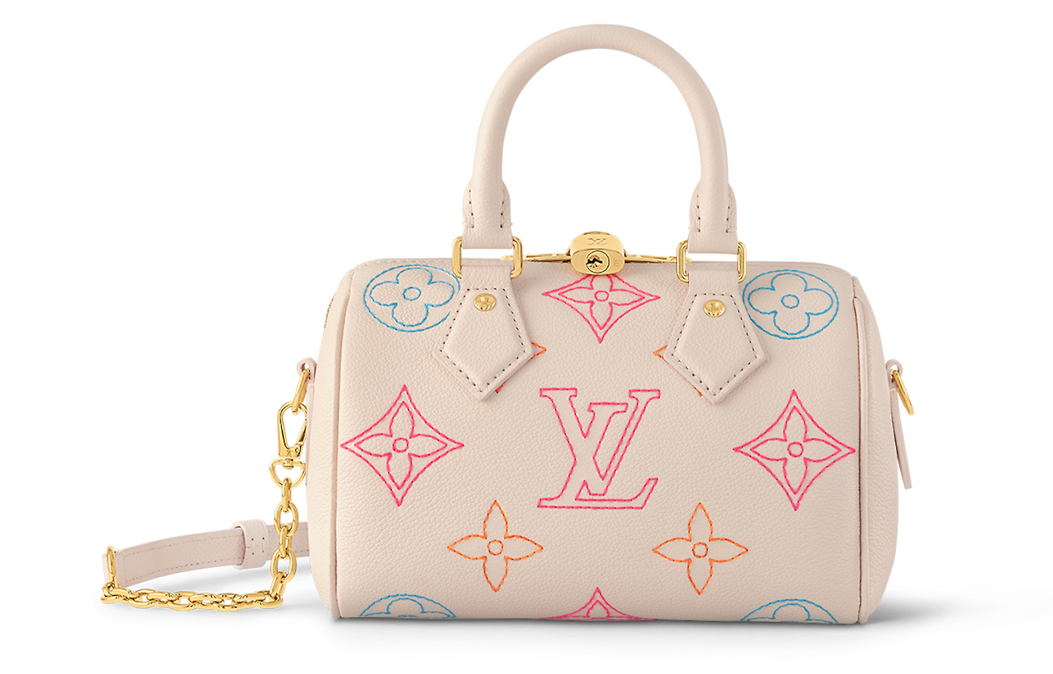 

LOUIS VUITTON Скоростная тисненая сумка из мягкой телячьей кожи через плечо