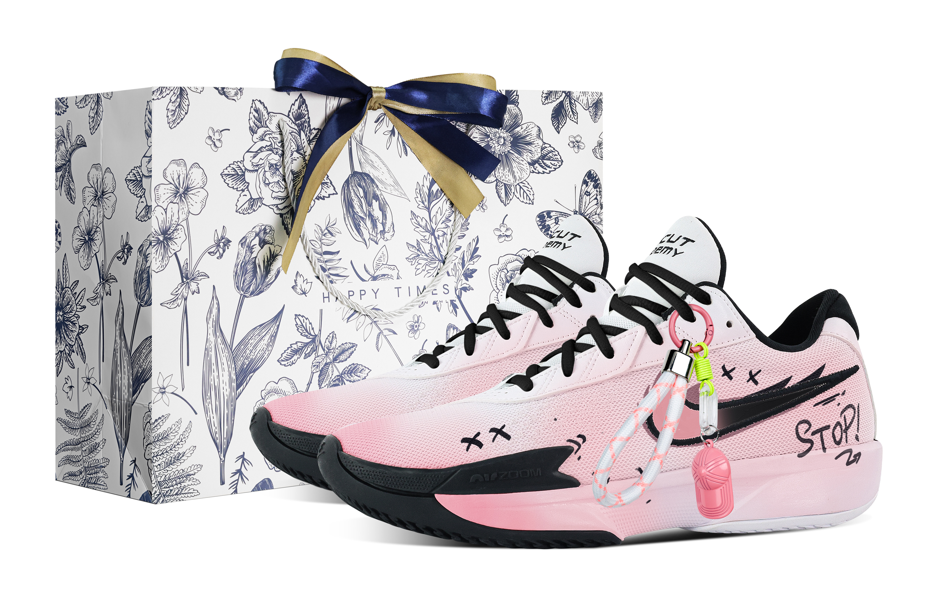 

Nike Баскетбольные кроссовки Air Zoom GT Cut Academy Ink And Powder Fantasy Blue Box с низким верхом, нескользящие, розовые, мужские