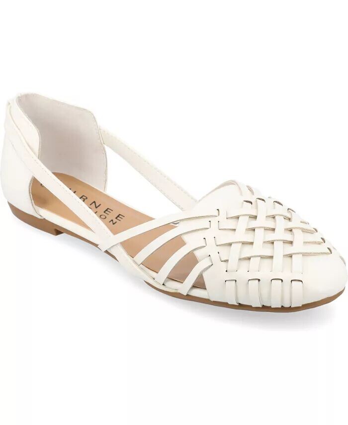 Женские балетки Ekko Woven Round Toe Journee Collection, серебряный