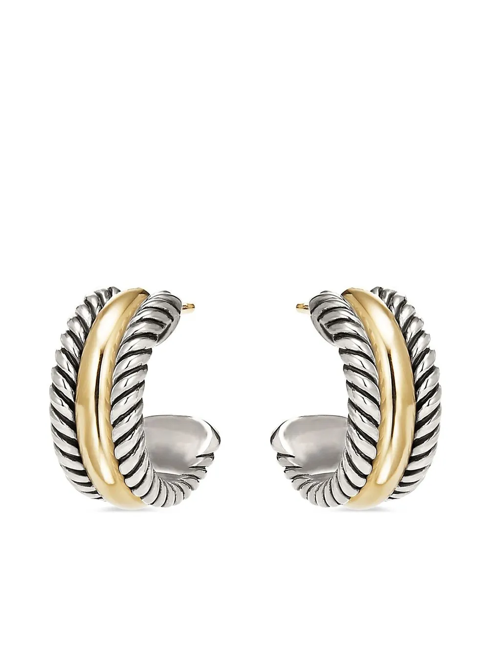 

Серьги-кольца Cable Collectibles из желтого золота и серебра (15.6 мм) David Yurman, серебяный