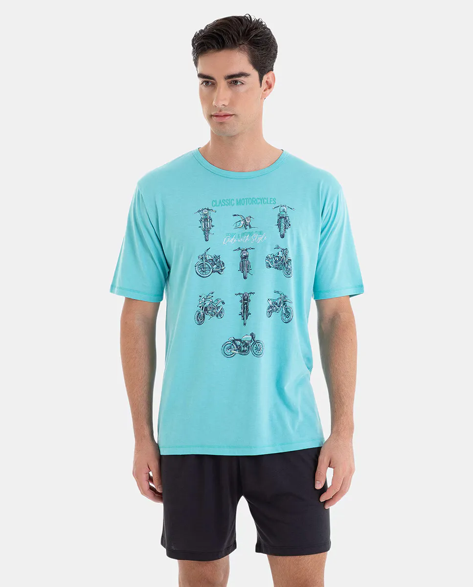 

Мужская короткая зеленая трикотажная пижама Massana, зеленый