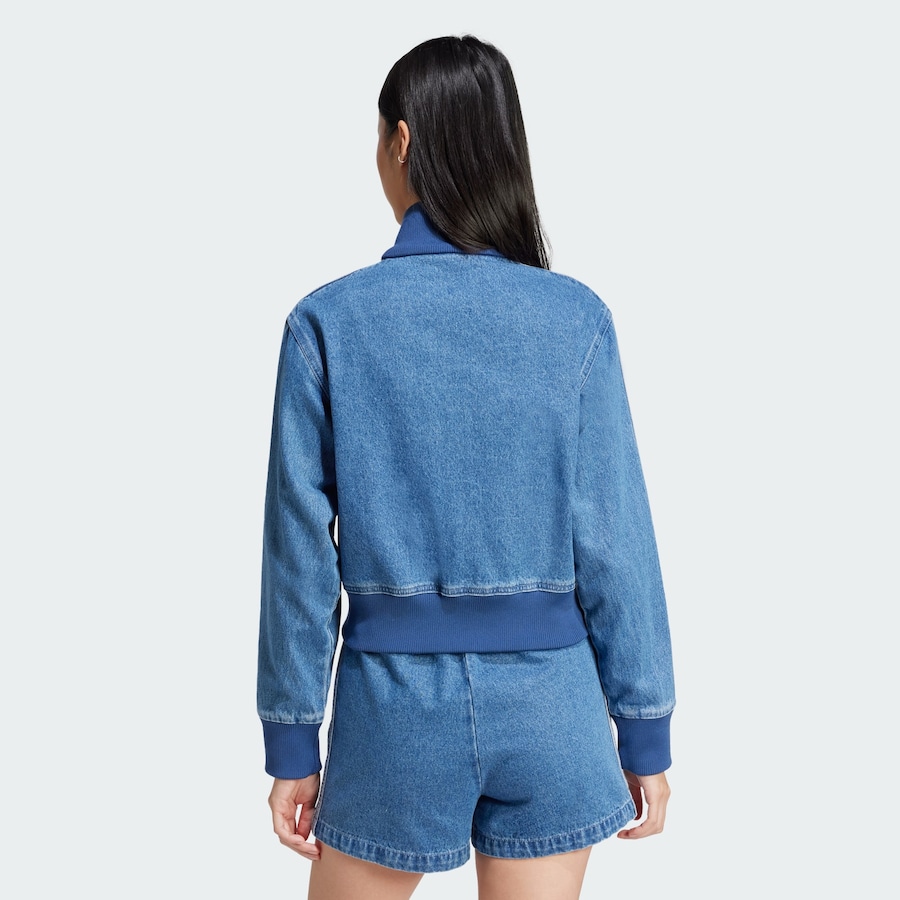 Толстовка с капюшоном на молнии ADIDAS ORIGINALS Adicolor Denim Track, Blue Denim — фото 3