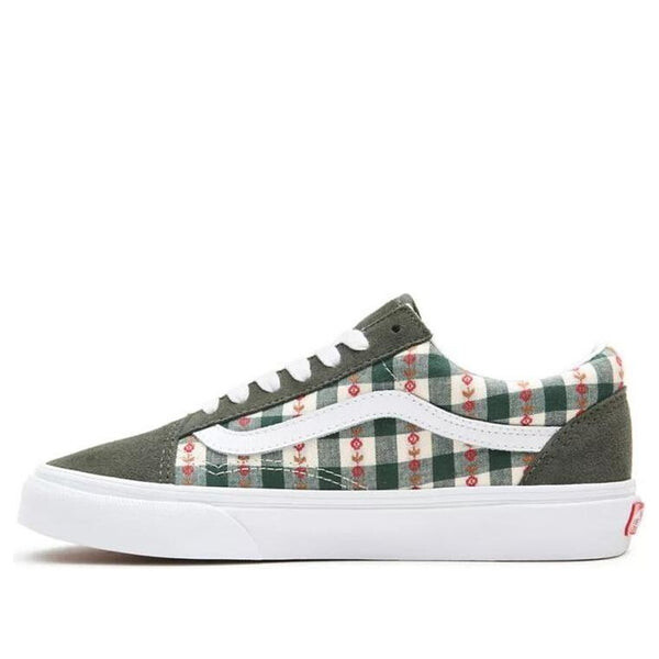 

Кроссовки old skool 'whitegreen plaid' Vans, белый