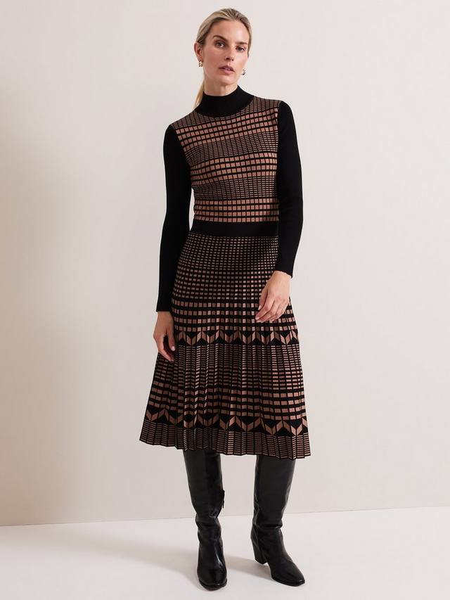 

Геометрическое платье бетан Phase Eight, цвет Tan/Black