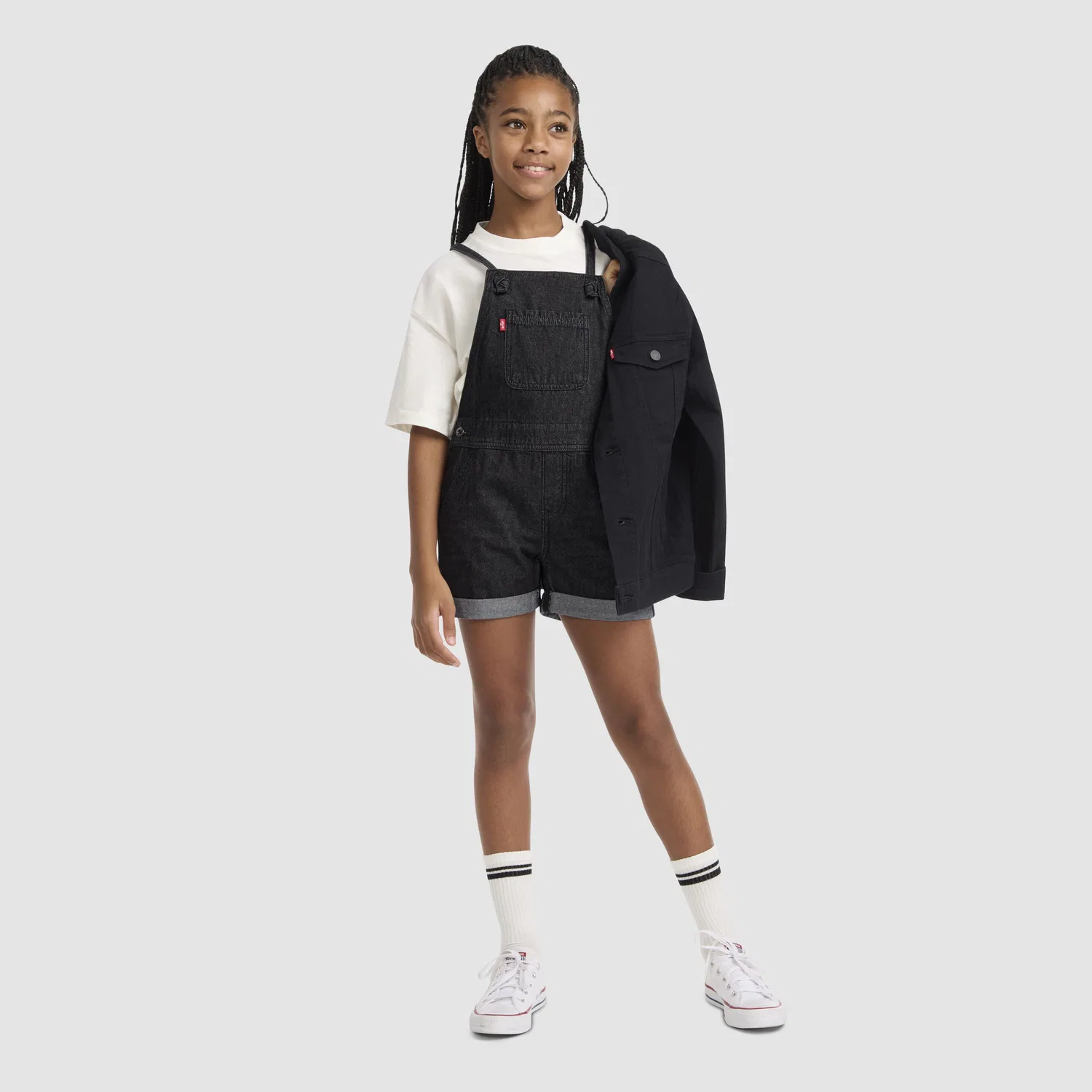 Комбинезон с узлом на бретелях для девочек 7-16 лет Levi's, Dark Wash — фото 3