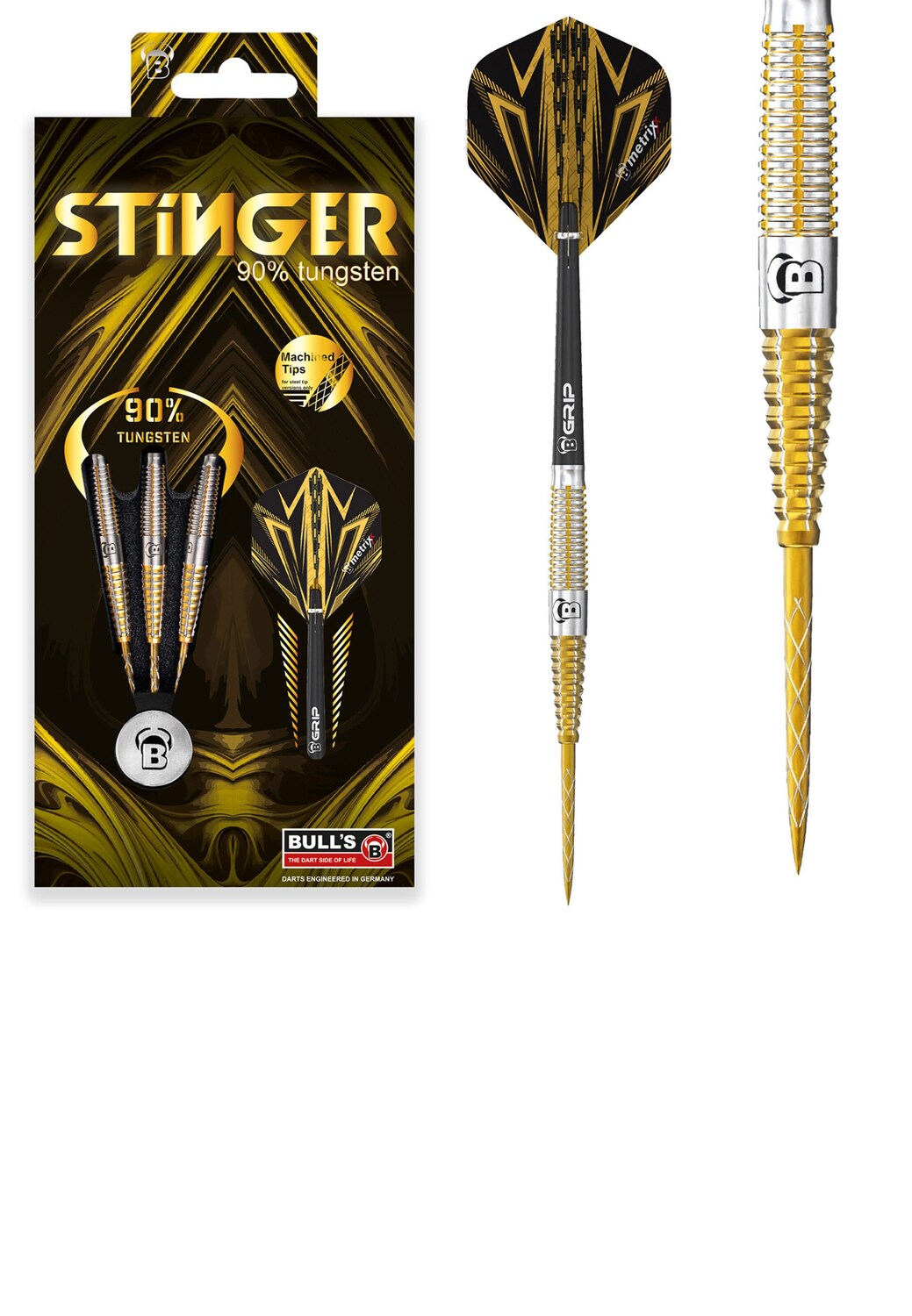 

BULL'S Спортивный инвентарь 'Stinger Dartpfeile 90% Tungsten Darts-Set Profi 25 Gramm' в желтом и черном цвете