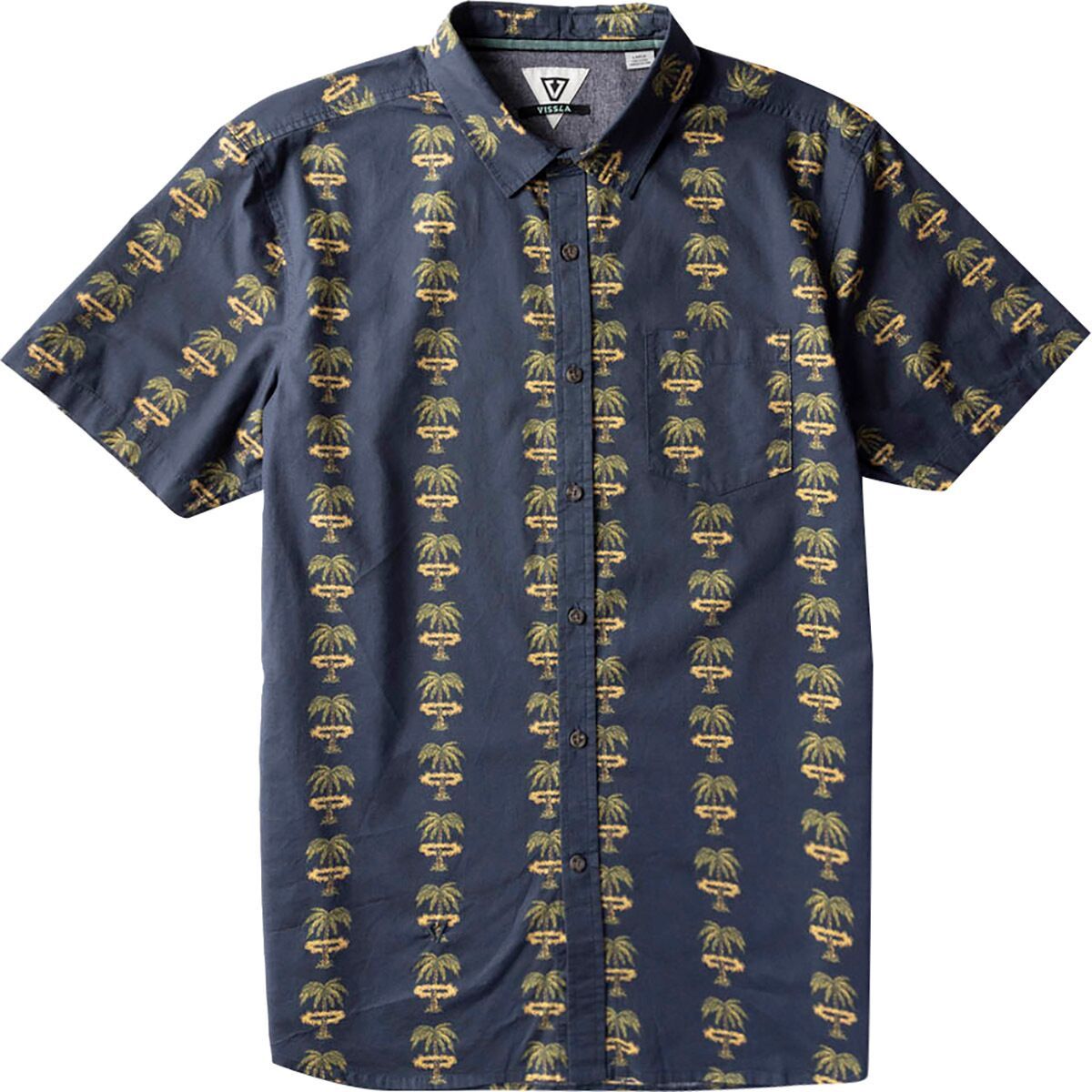

Экологичная короткорукавная рубашка Atomic palms Vissla, цвет midnight