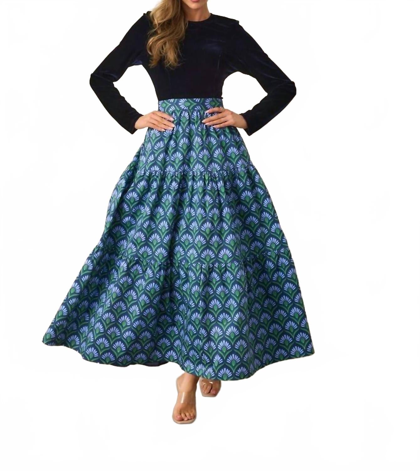 

Prosperina Платье-макси Fontaine в синем цвете Fan Fete