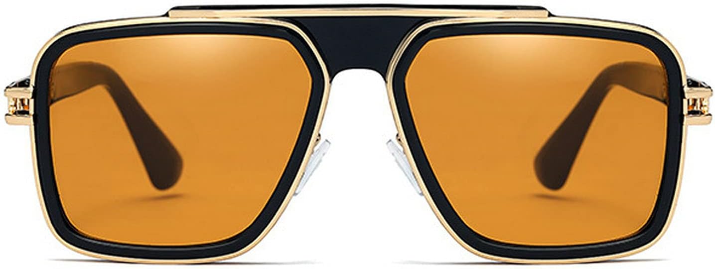 

Солнцезащитные очки для женщин и мужчин, классический дизайн, модные, с защитой от УФ-излучения UV400, квадратная форма, унисекс, металлическая оправа, мужские очки mincl, Yellow