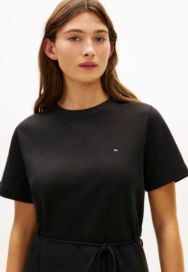 Платье-Футболка из трикотажа в стиле интерлок Tommy Hilfiger, Black — фото 4