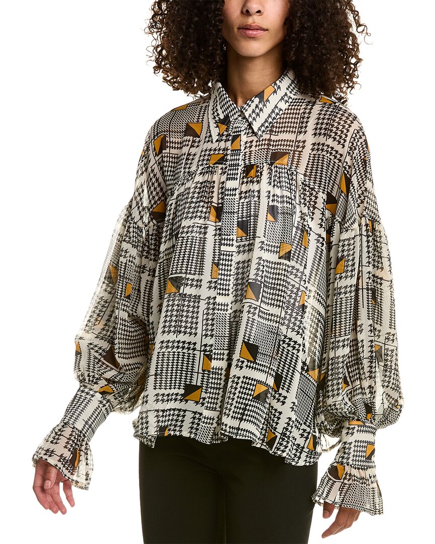 

Грация Свободный топ с расклешенными рукавами Gracia, бежевый