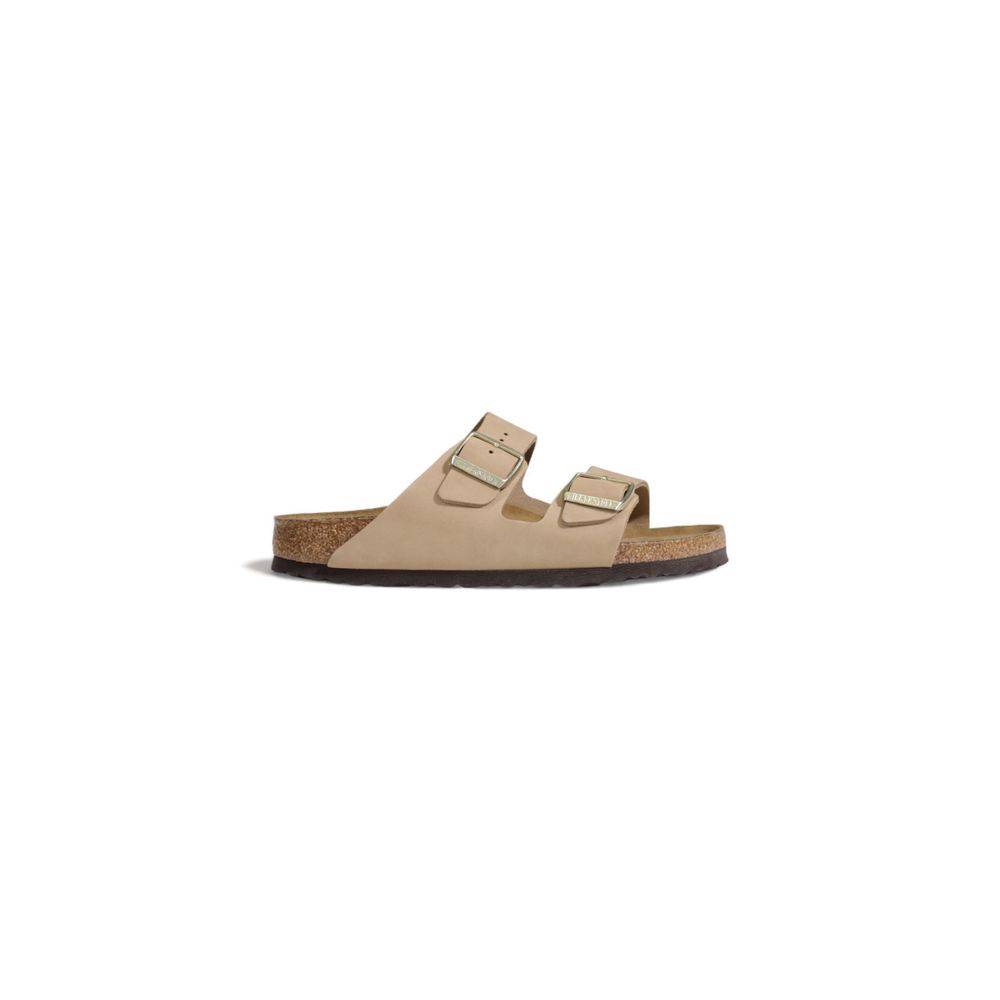 Сандалии из бежевой нубуковой кожи Birkenstock, бежевый