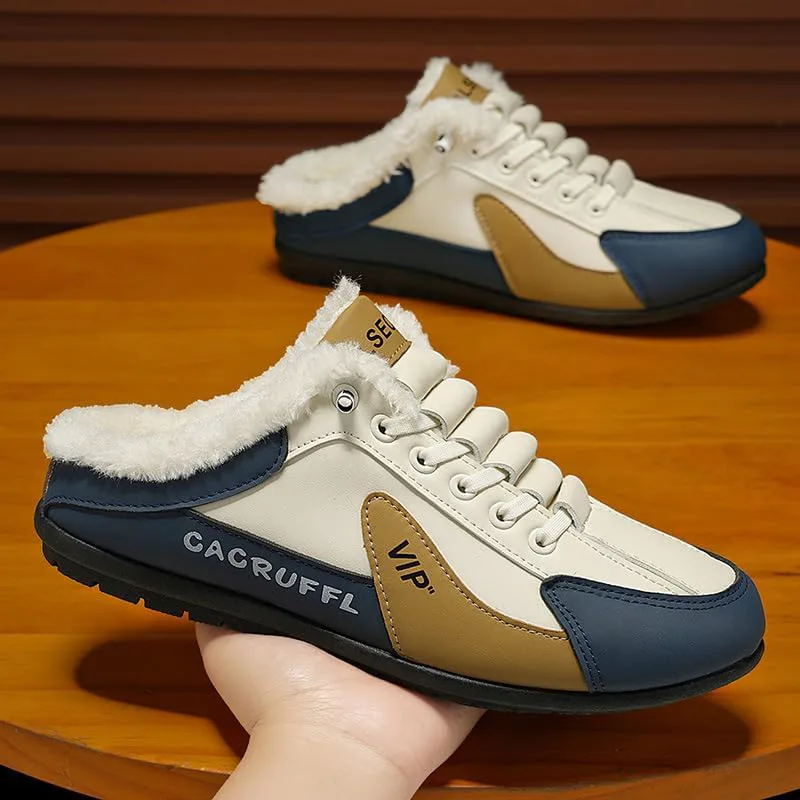 Men's Large-Sized Winter Thick-Feet Warmth-Keeping Casual Shoes FmShi, хаки — фото 3
