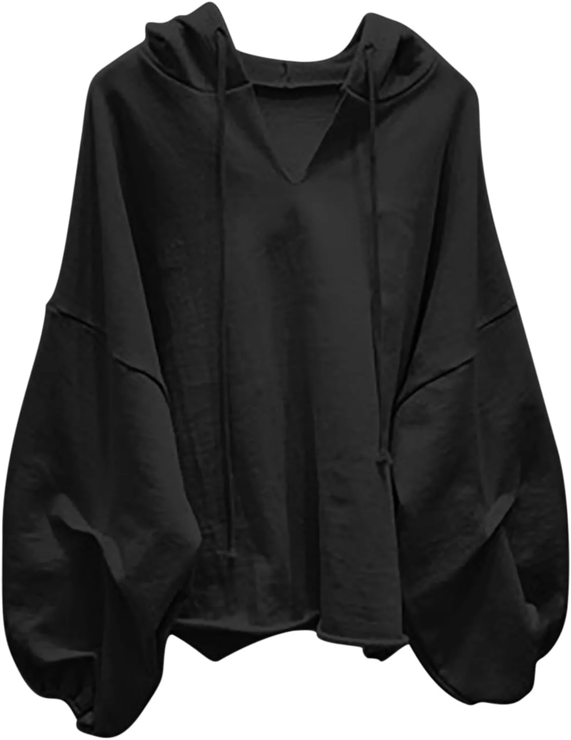 

NaRHbrg худи оверсайз для женщин с длинным рукавом и V-образным вырезом