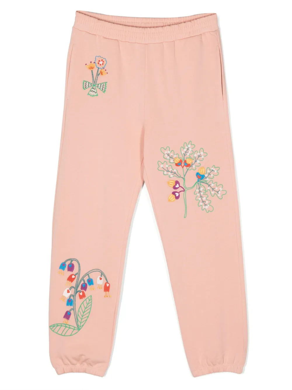 

Спортивные брюки с цветочной вышивкой Stella McCartney Kids, розовый