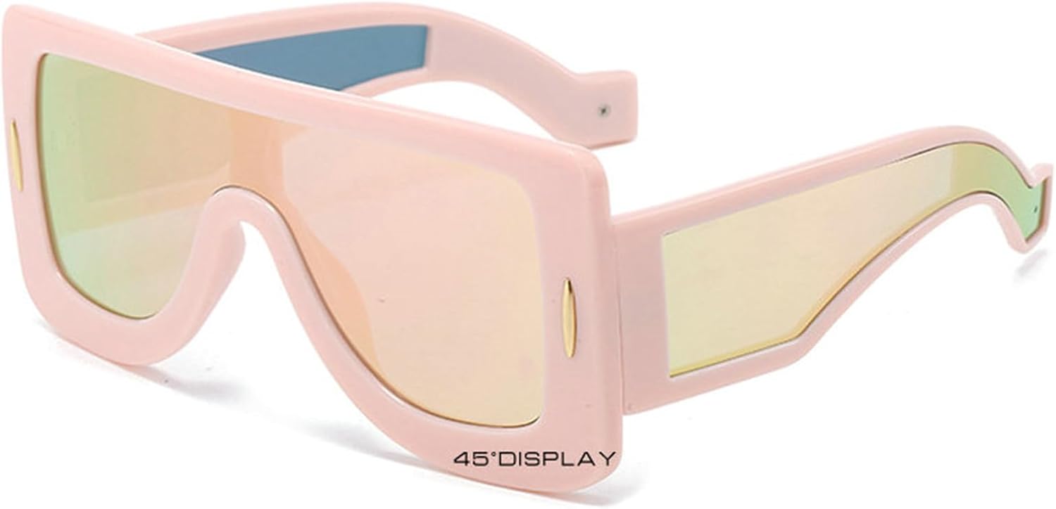 

Солнцезащитные очки Willochra Y2K для женщин и мужчин, модель 2000-х, обтекаемой формы, модные солнцезащитные очки большого размера с защитой от УФ-излучения UV400, Pink