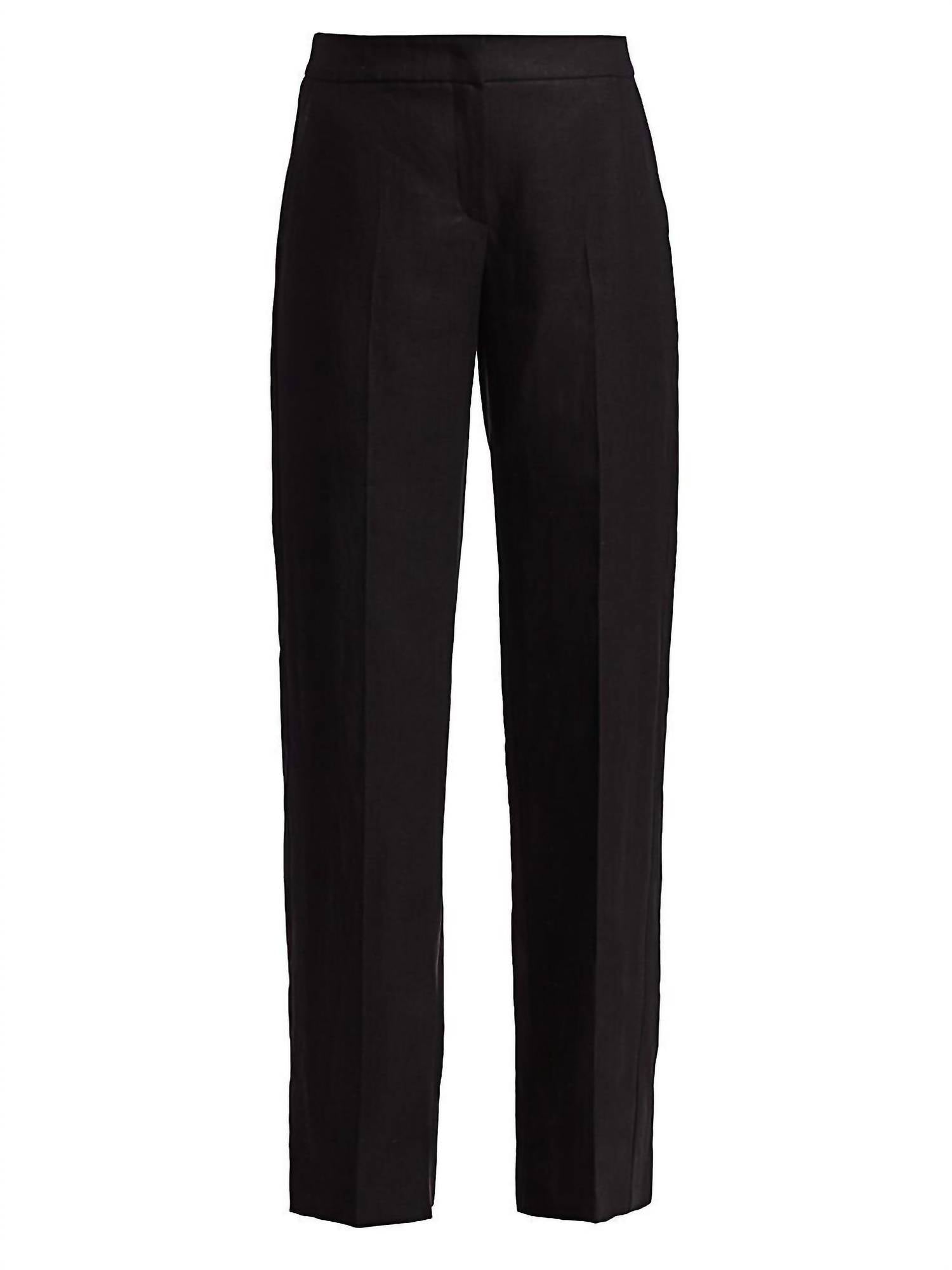 

Льняные брюки Canneti Full-Leg черного цвета Max Mara