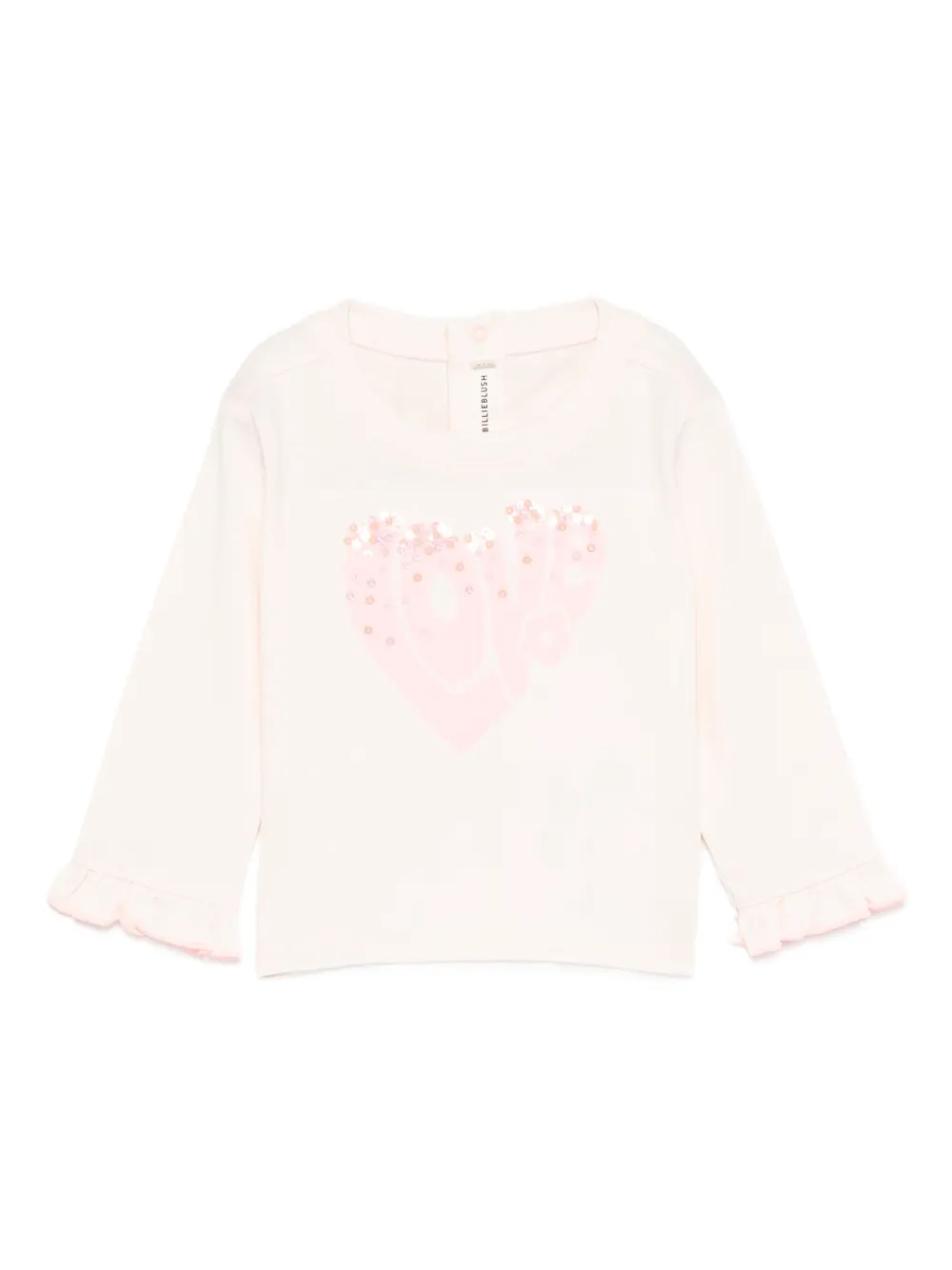 

Футболка с оборками и украшением из пайеток Billieblush, розовый