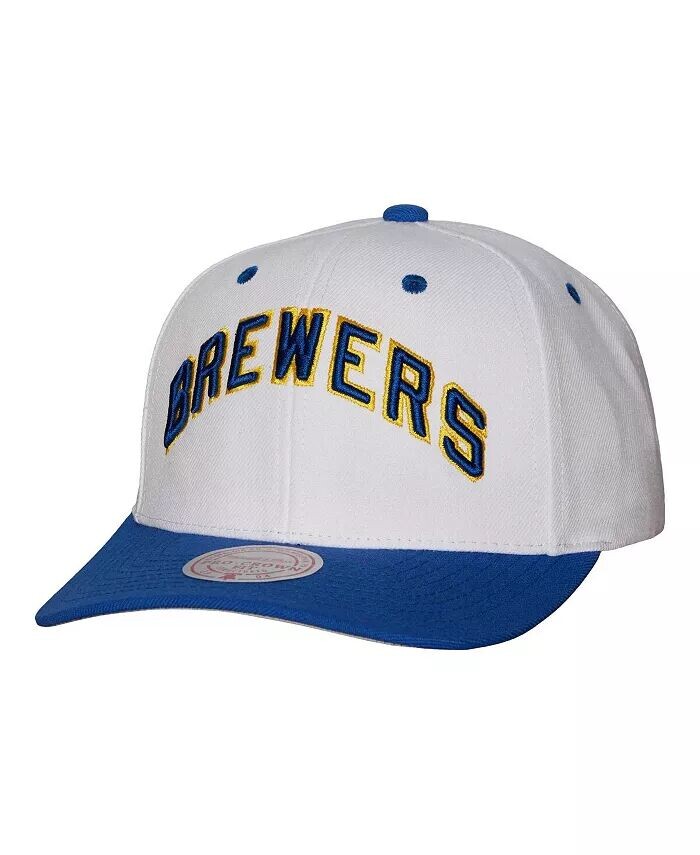 

Мужская белая кепка Milwaukee Brewers Cooperstown Collection Pro Crown Snapback Mitchell & Ness