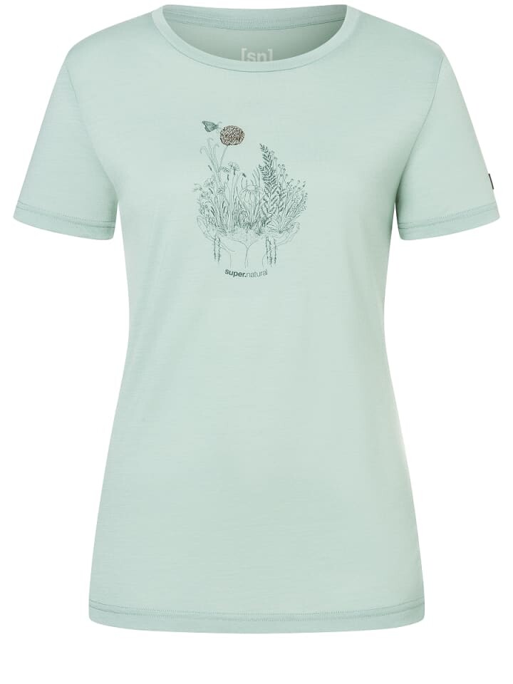 

Функциональная рубашка super.natural Merino T-Shirt FLOWERHANDS, синий