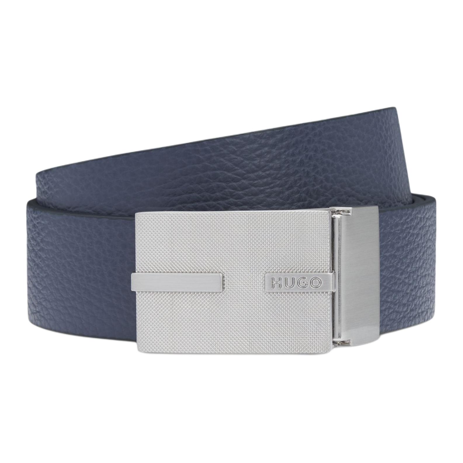 

HUGO BOSS Кожаный ремень унисекс зеленый 3.5 см, Blue