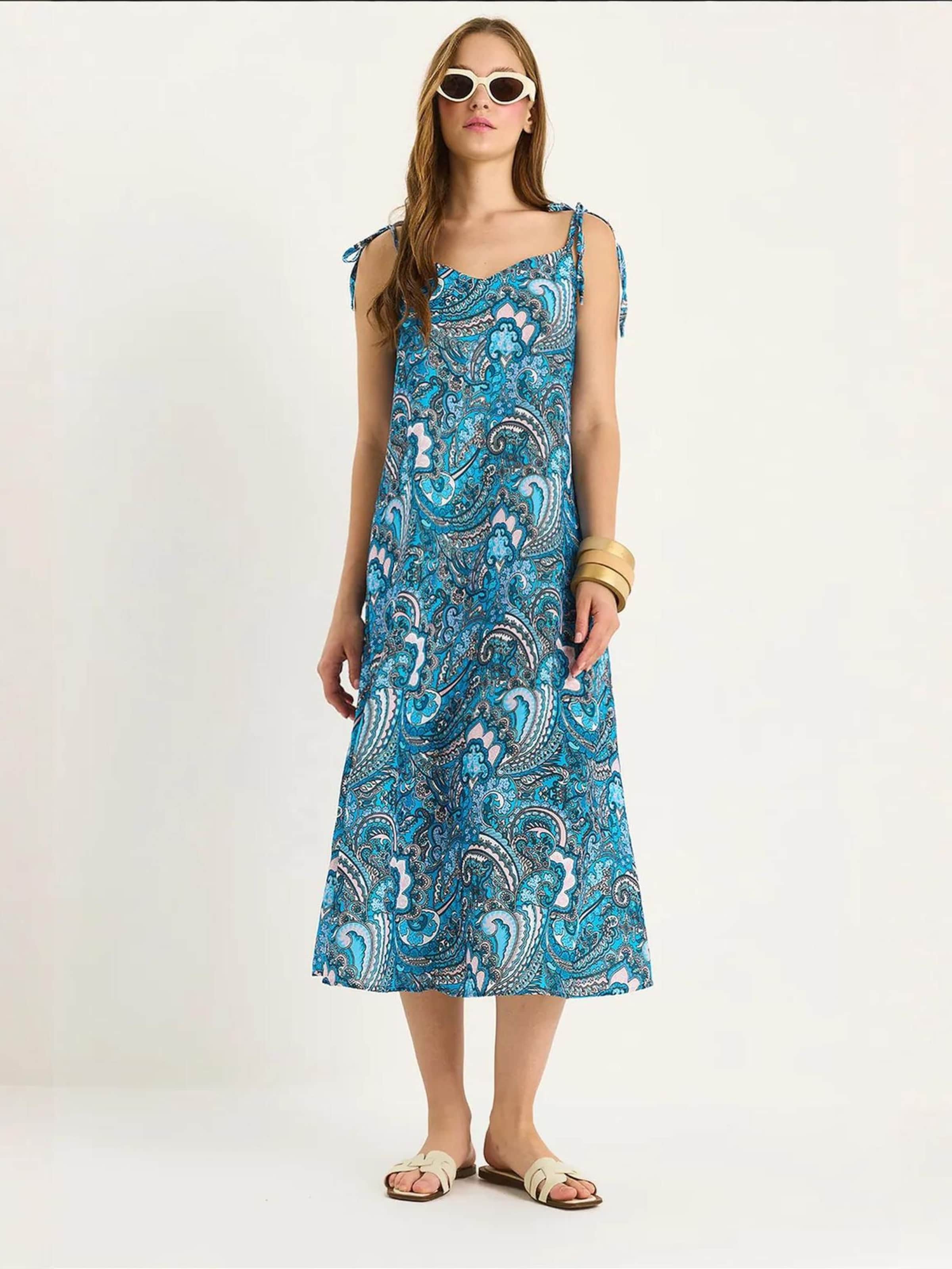 

Bianco Lucci Летнее платье в синем, лазурном цвете