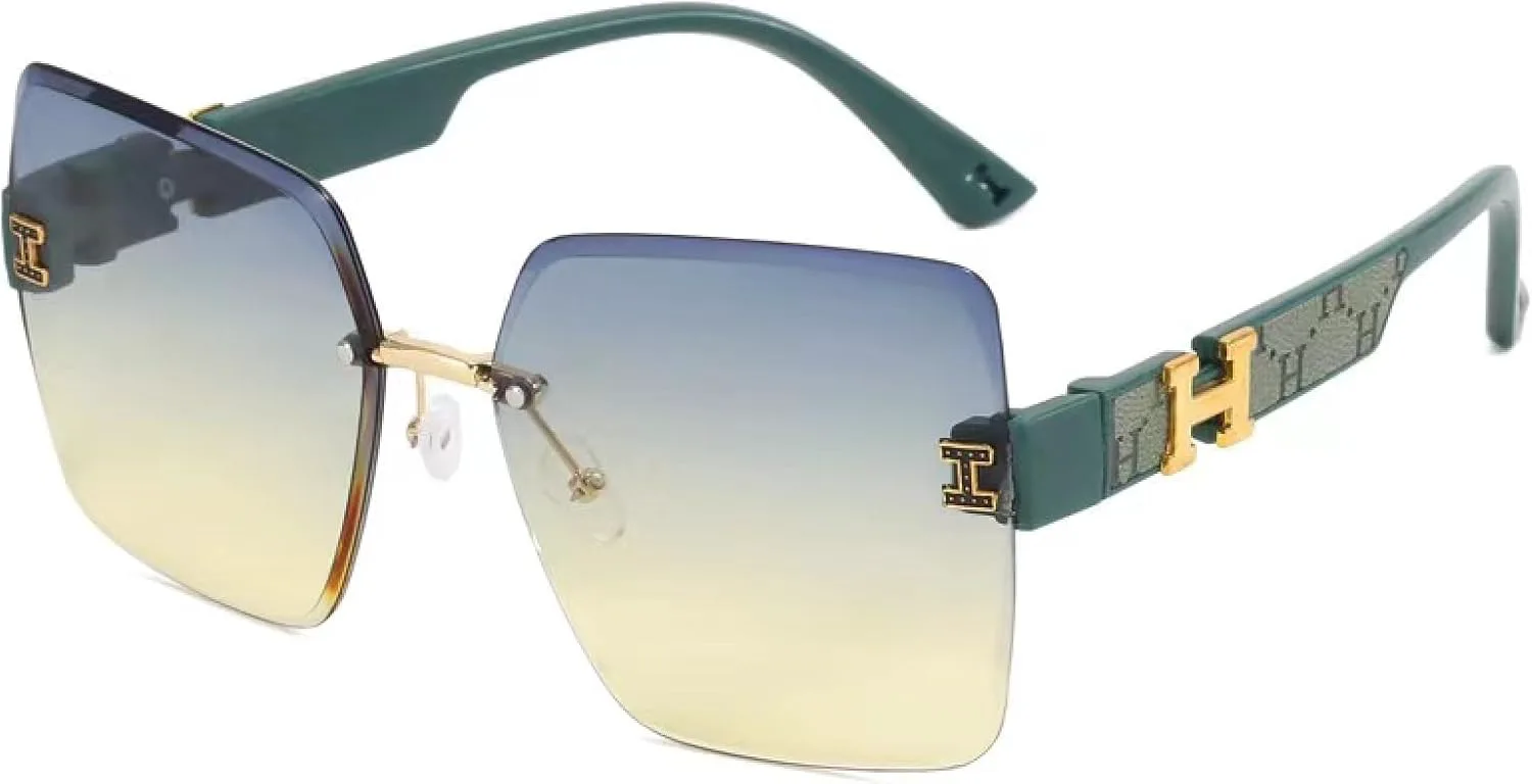 

Роскошные солнцезащитные очки унисекс с безрамочной конструкцией, крупная оправа в нейтральных тонах, выполненная в европейском и американском стиле GDKPJDT, 5