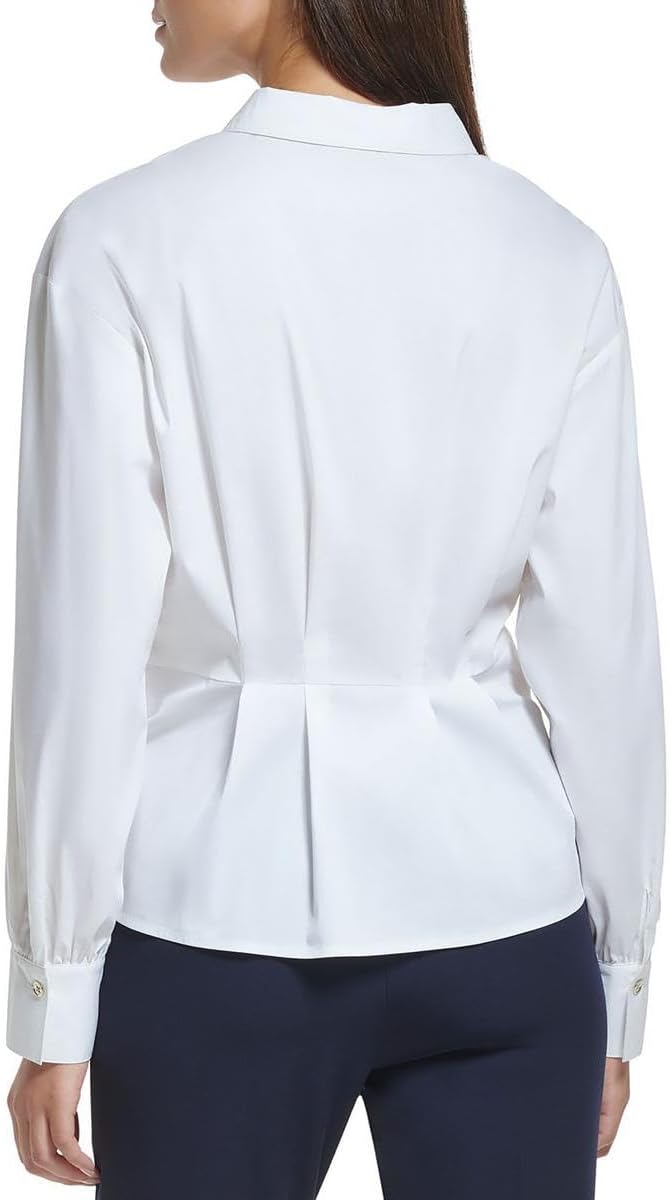 Женская структурированная рубашка с баской от Tommy Hilfiger, Bright White — фото 2