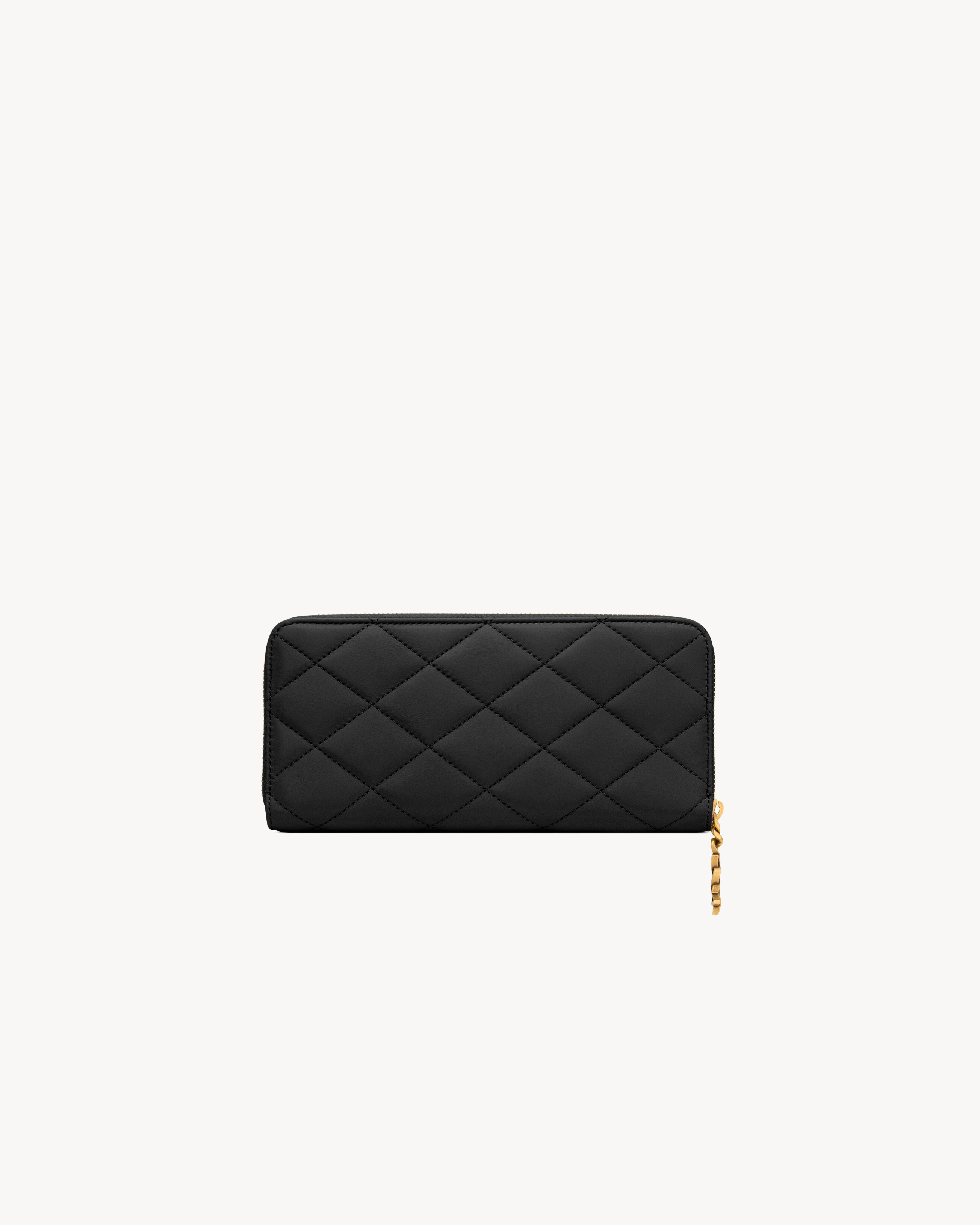 Кошелек на молнии CASSANDRE BIJOU из ягнячьей кожи SAINT LAURENT, черный — фото 2