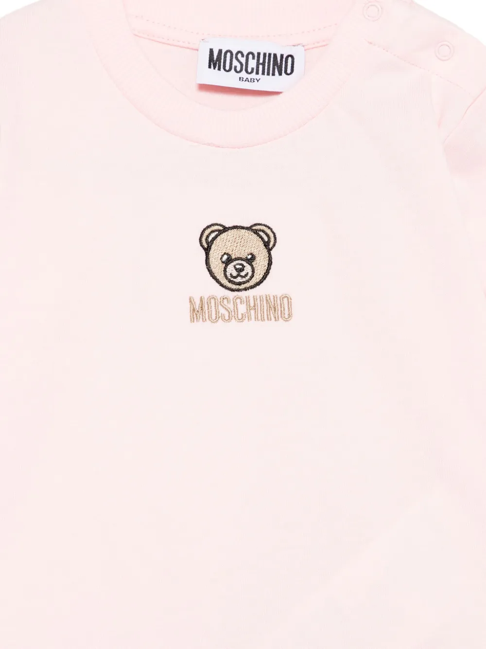 Толстовка с вышивкой Moschino Kids, розовый — фото 3