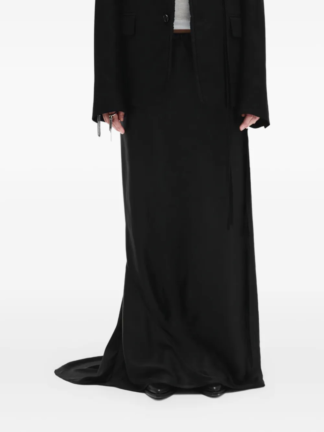

Ann Demeulemeester шелковая юбка макси Eveline, черный