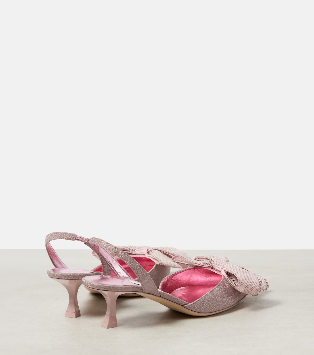 Туфли-лодочки Brook 50 с блестками и пяткой Jimmy Choo, Rose Mix — фото 3