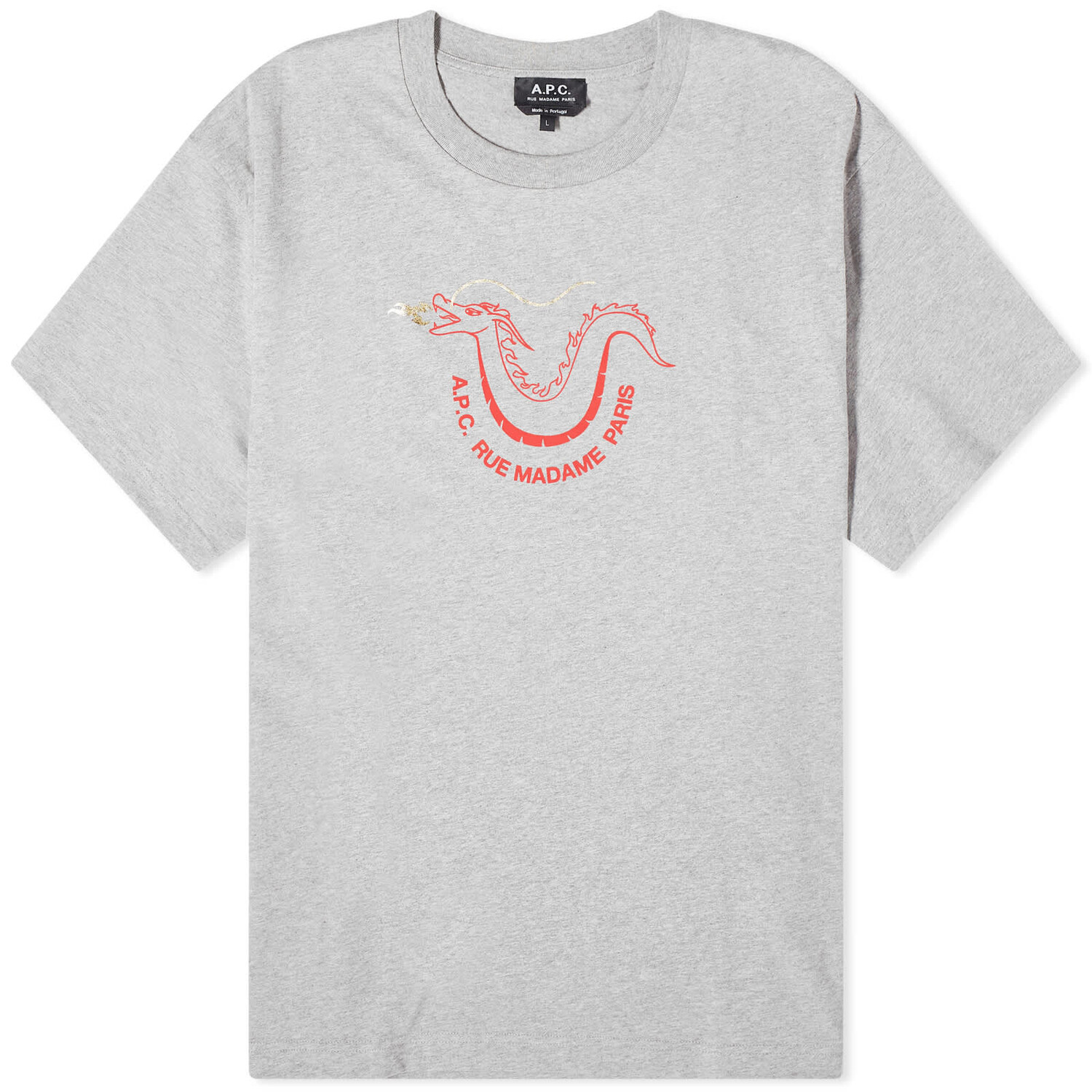 

Футболка A.P.C. Cny Fire, цвет Heather Grey