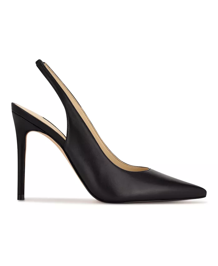 Женские туфли-лодочки на шпильке с перьями и ремешком на пятке Nine West, черный — фото 2
