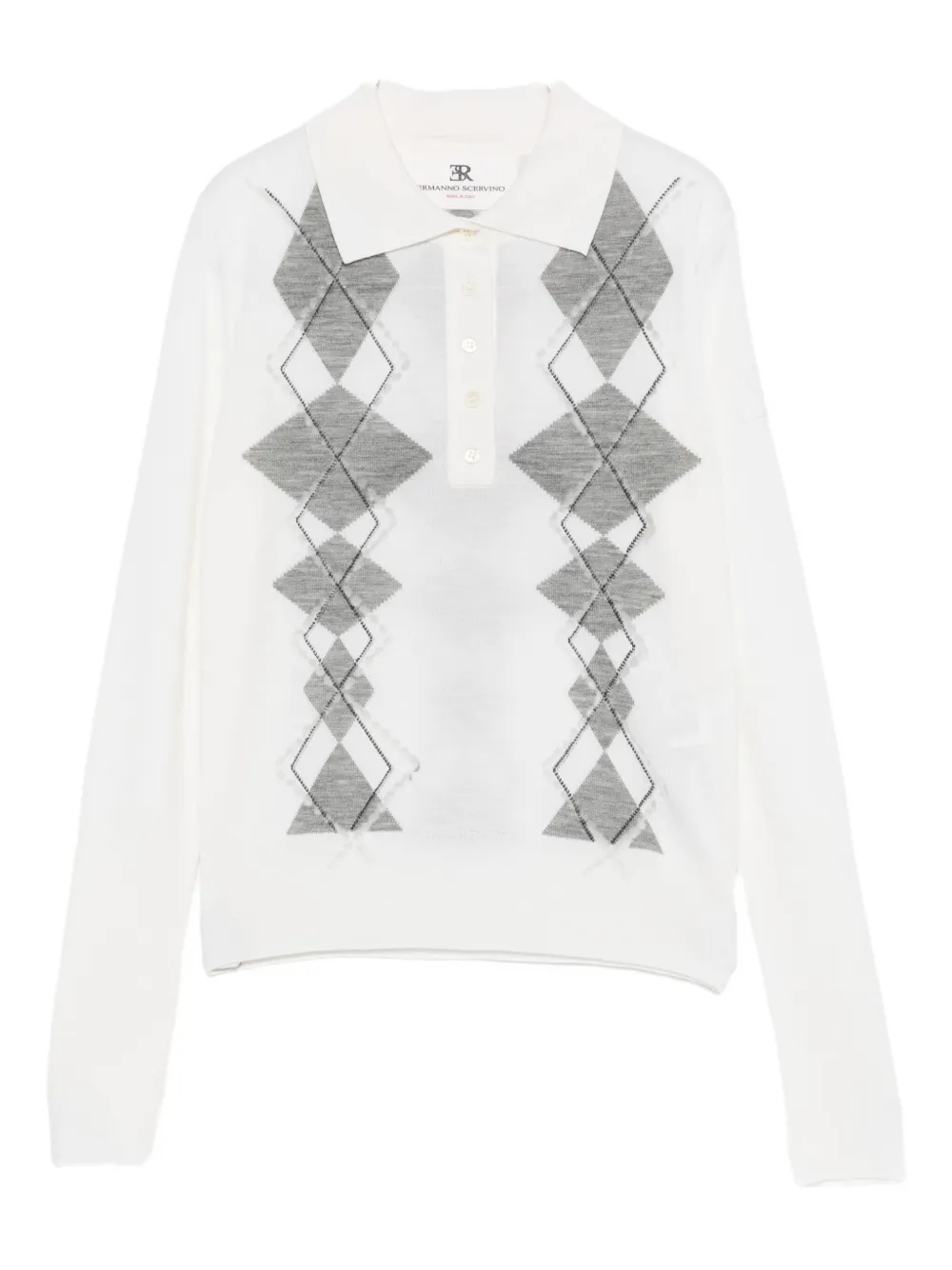 

Рубашка поло с узором в ромб Ermanno Scervino, белый