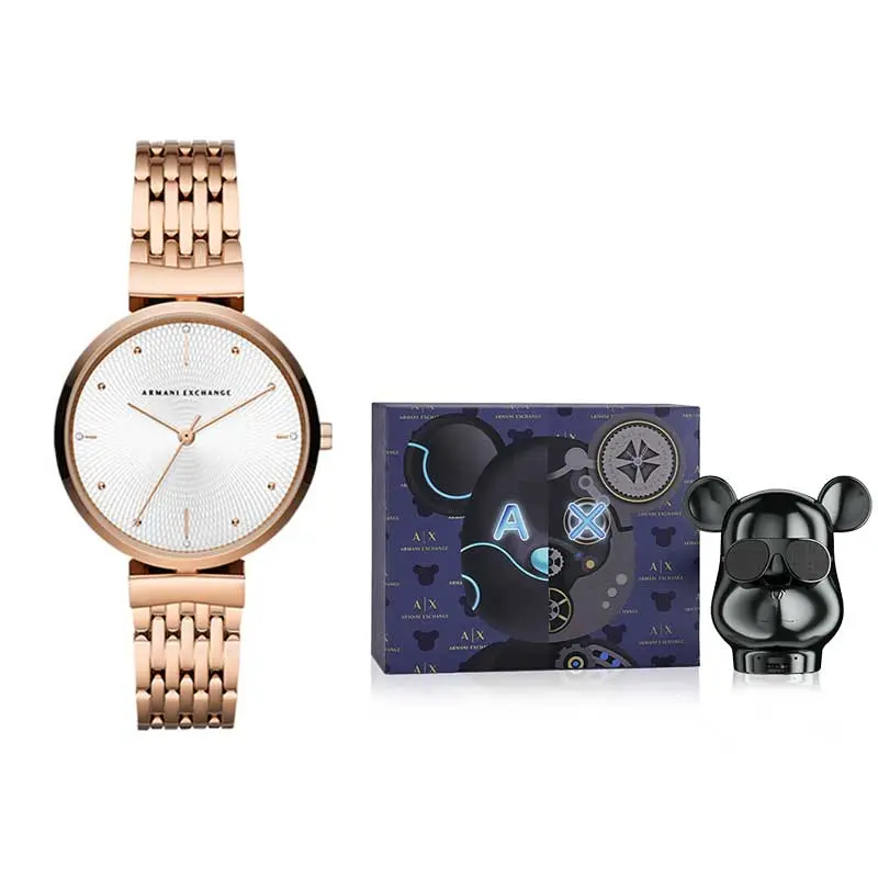 

ARMANI EXCHANGE Наручные часы AE с кварцевым механизмом, ремешком из нержавеющей стали и белым циферблатом. Женские часы