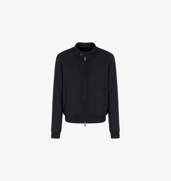 

Куртка из трикотажной ткани Waffle-Knit, прямого кроя Emporio Armani, синий