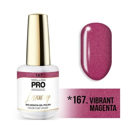 

Mol Luxury 167 Vibrant Magenta - полуперманентный лак для ногтей Mollon Pro