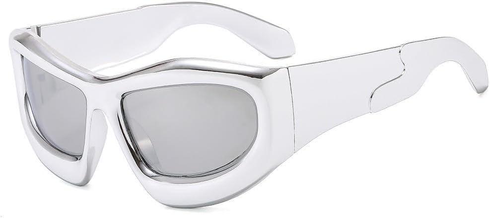 

MUTYNE Модные синие зеркальные солнцезащитные очки для женщин, винтажные большие очки «кошачий глаз», мужские очки в стиле хип-хоп панк, женские солнцезащитные очки, Silver Silver