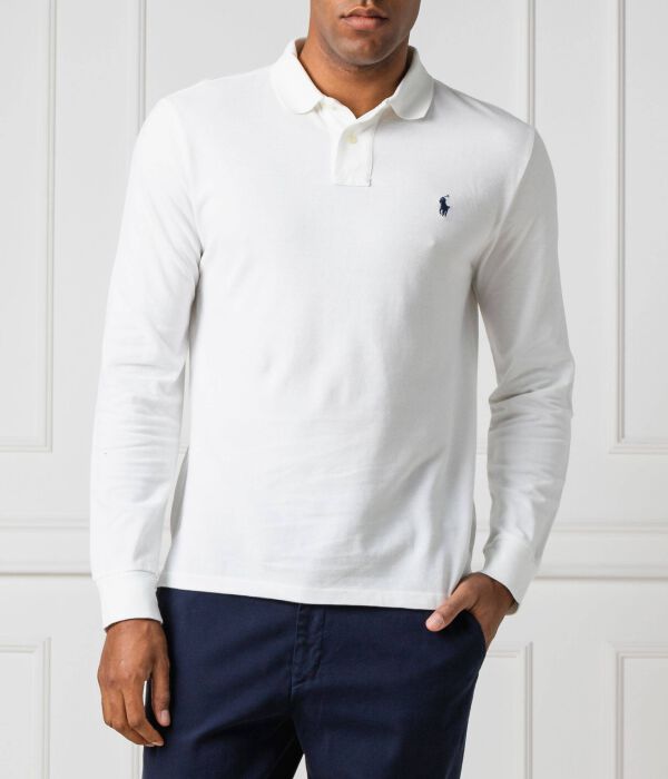 Рубашка поло Slim fit Polo Ralph Lauren, белый — фото 3