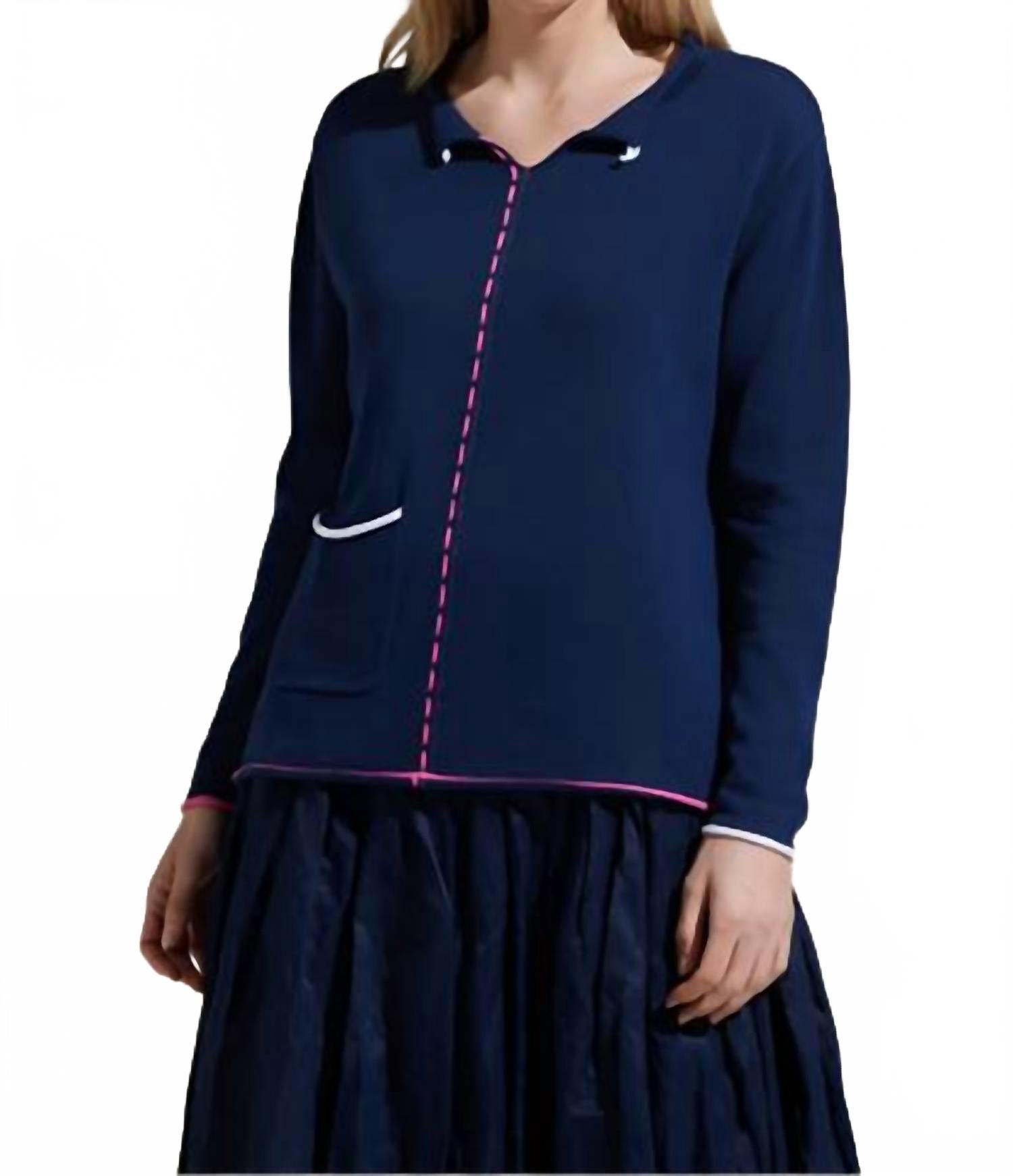 

ZAKET & PLOVER Женский свитер-топ темно-синего цвета