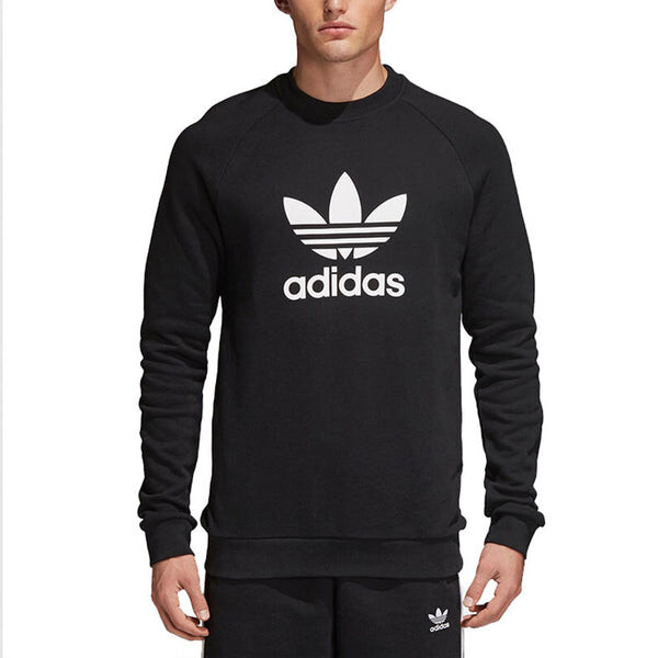 Толстовка adidas originals Trefoil Warm-Up Crew Sweatshirt 'Black', черный — фото 2