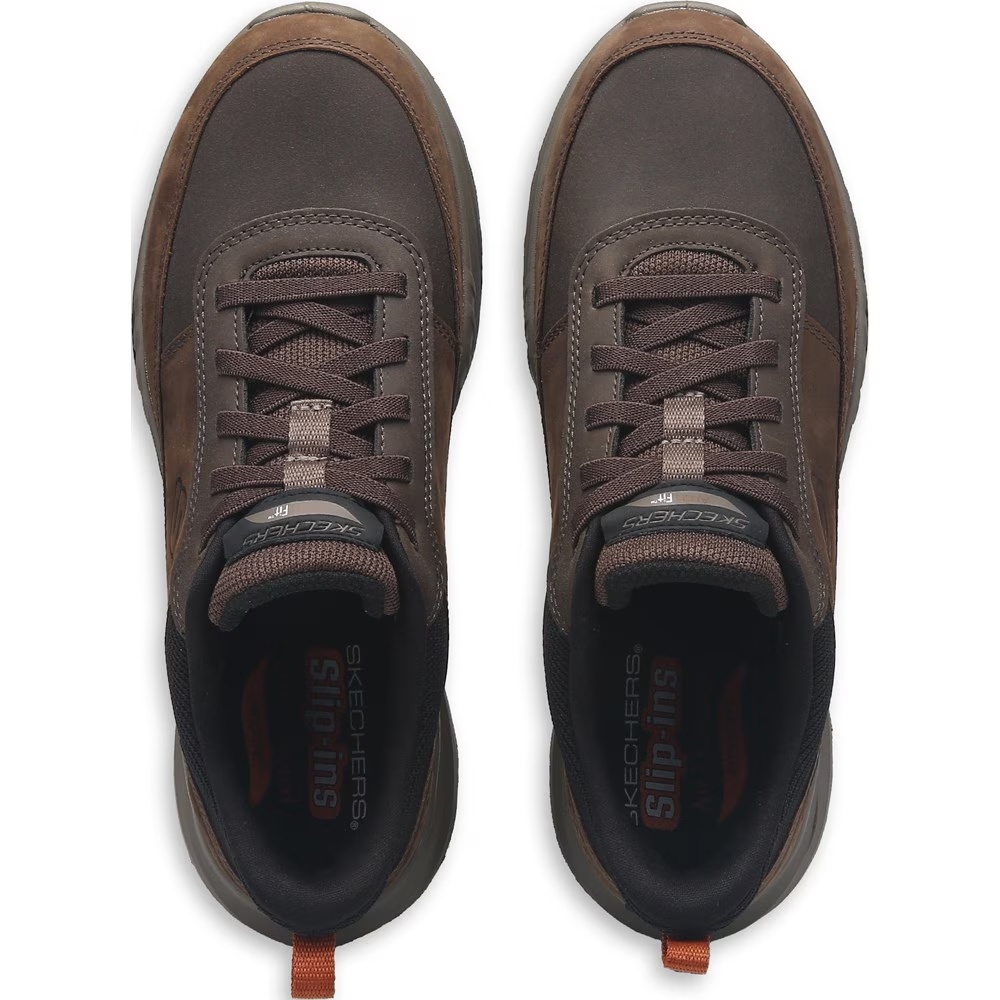 Кроссовки Slip-Ins Moxley Arch Fit из кожи Skechers, коричневый — фото 4