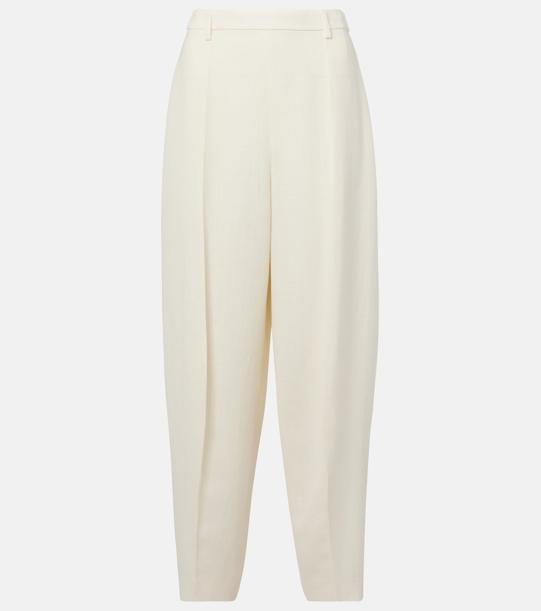 

Брюки из льняного крепа Bob с зауженным кроем Loro Piana, Optical White