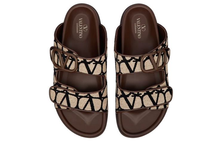 Гаравани VLogo Toile Iconographe Сандалии на двойных бретелях Valentino — фото 4