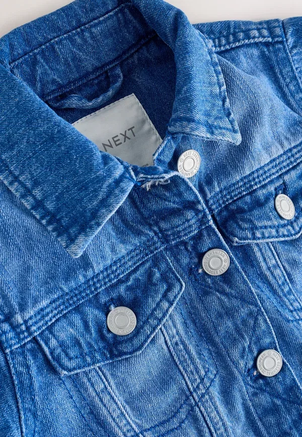 Джинсовая куртка Next, blue denim, синий деним — фото 4