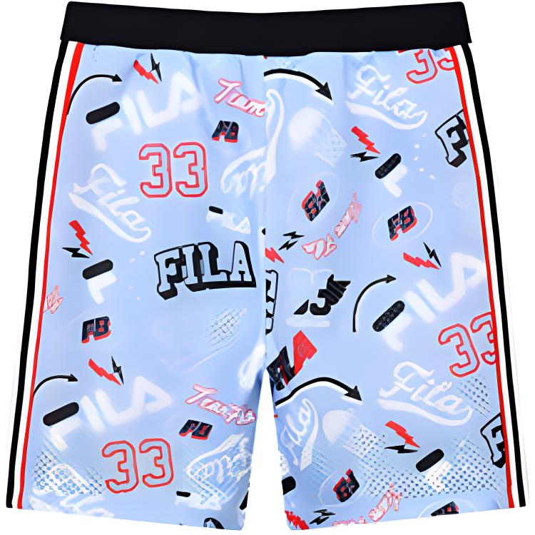 Трикотажные спортивные штаны с принтом для детей 3-7 лет FILA KIDS, All Over Print — фото 3