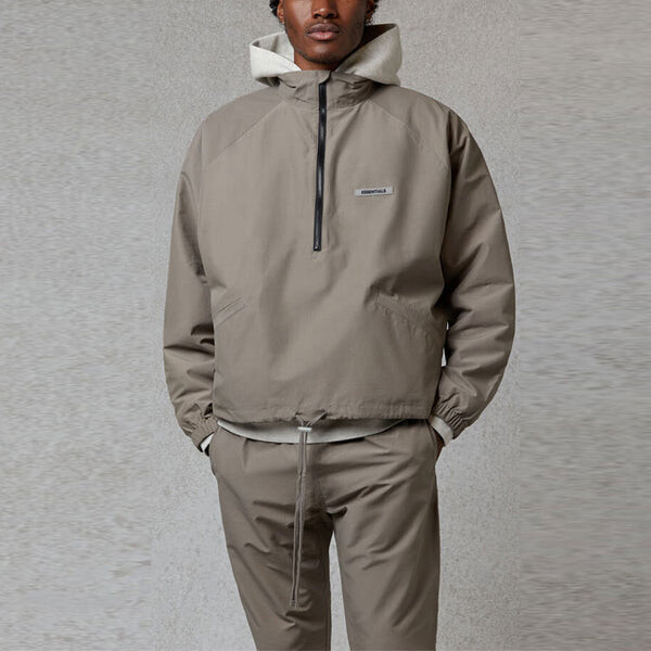 Куртка fw20 half zip track jacket 'cement' Fear Of God Essentials, серый — фото 3